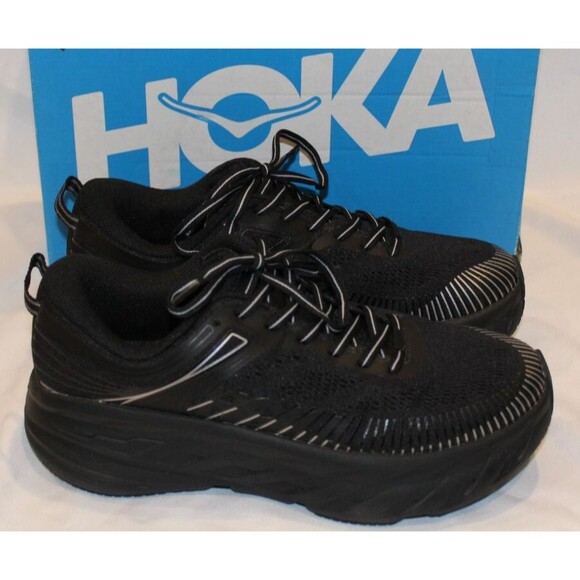 NIB Hoka One Men\'s Bondi 7‎ Running Athletic Sneakers BBLC Black 8.5